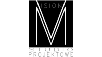 alt="Logo M Vision Studio Projektowe na czarnym tle z minimalistycznym monogramem litery „M” oraz nazwą pracowni projektowej."